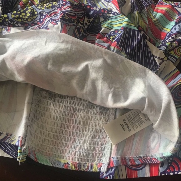 RARE ANTHRO ANTRHROPOLOGIE RUFFLED PLEATED COLORFUL BUSTIER TUBE TOP M - Picture 7 of 10